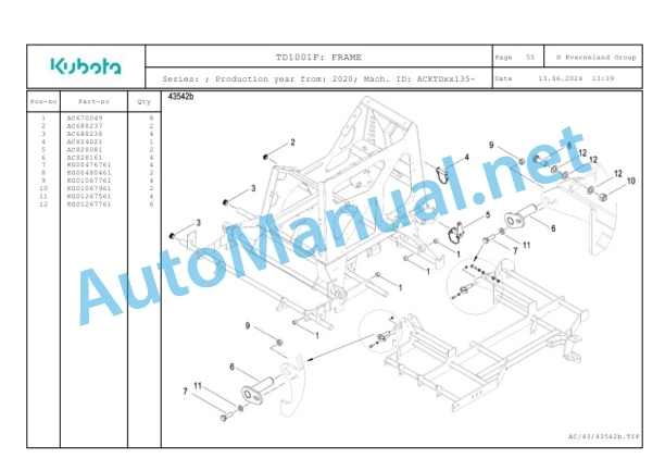 Kubota TD1001F Parts Manual PDF 3 Kubota TD1001F Parts Manual PDF-3