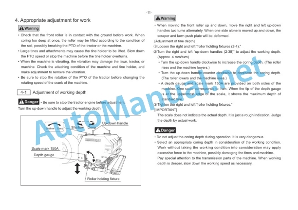 Kubota TDA1600 Tractor Mounted Aerator Operators Manual PDF-4