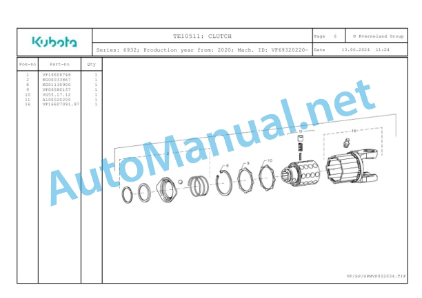 Kubota TE10511 Parts Manual PDF 2 Kubota TE10511 Parts Manual PDF-2