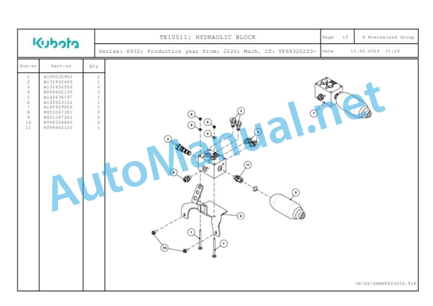 Kubota TE10511 Parts Manual PDF 3 Kubota TE10511 Parts Manual PDF-3
