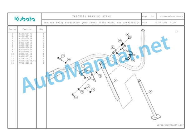 Kubota TE10511 Parts Manual PDF 5 Kubota TE10511 Parts Manual PDF-5