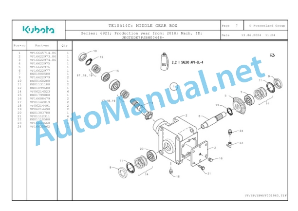 Kubota TE10514C Parts Manual PDF 2 Kubota TE10514C Parts Manual PDF-2
