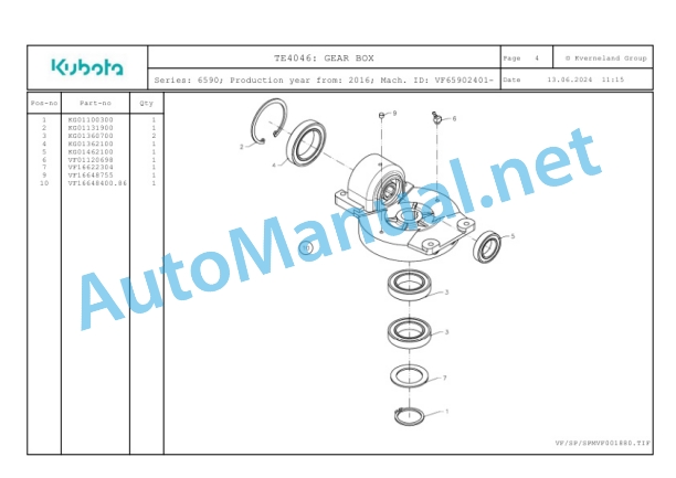 Kubota TE4046 Parts Manual PDF-2