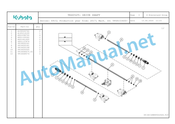 Kubota TE4052T Parts Manual PDF 2 Kubota TE4052T Parts Manual PDF-2