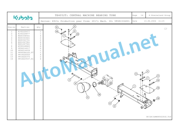 Kubota TE4052T Parts Manual PDF 4 Kubota TE4052T Parts Manual PDF-4