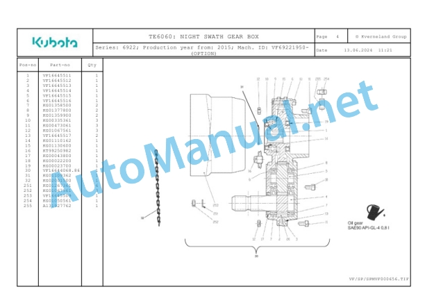 Kubota TE6060 Parts Manual PDF 2 Kubota TE6060 Parts Manual PDF-2