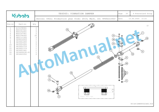 Kubota TE6060 Parts Manual PDF 4 Kubota TE6060 Parts Manual PDF-4