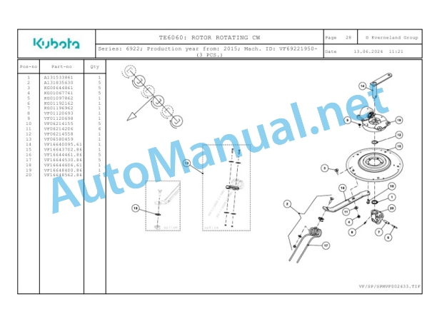 Kubota TE6060 Parts Manual PDF 5 Kubota TE6060 Parts Manual PDF-5