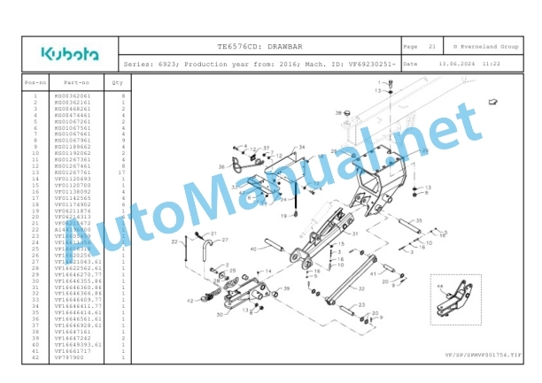 Kubota TE6576CD Parts Manual PDF 4 Kubota TE6576CD Parts Manual PDF-4