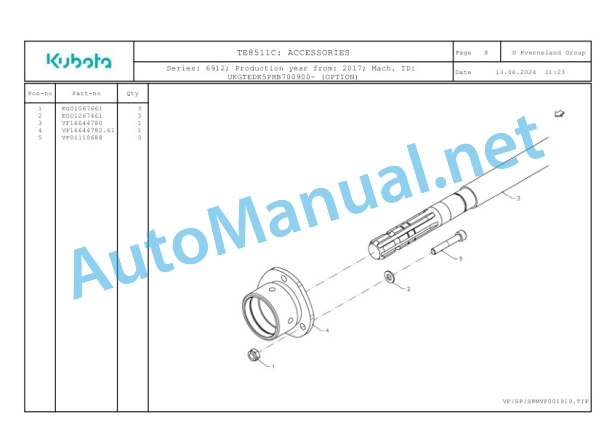 Kubota TE8511C Parts Manual PDF 2 Kubota TE8511C Parts Manual PDF-2