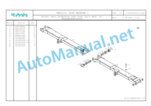Kubota TE8511C Parts Manual PDF 4 Kubota TE8511C Parts Manual PDF-4