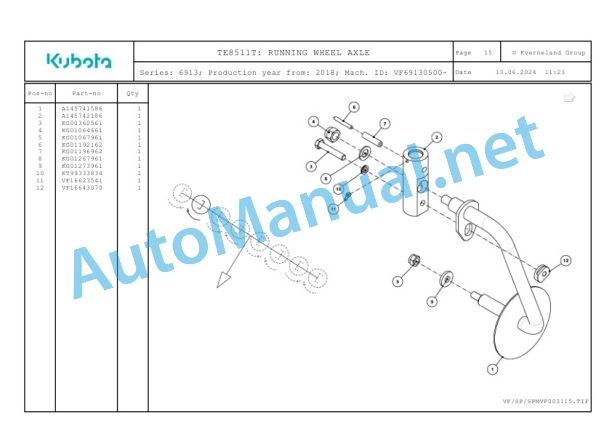 Kubota TE8511T Parts Manual PDF 3 Kubota TE8511T Parts Manual PDF-3