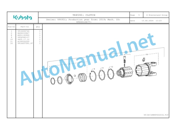 Kubota TE8590 Parts Manual PDF 2 Kubota TE8590 Parts Manual PDF-2