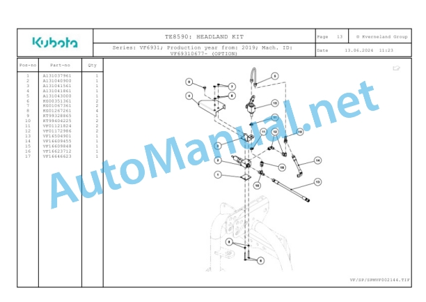 Kubota TE8590 Parts Manual PDF 3 Kubota TE8590 Parts Manual PDF-3