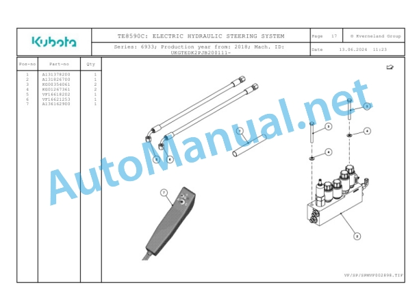 Kubota TE8590C Parts Manual PDF 3 Kubota TE8590C Parts Manual PDF-3