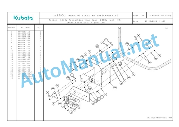Kubota TE8590C Parts Manual PDF 5 Kubota TE8590C Parts Manual PDF-5