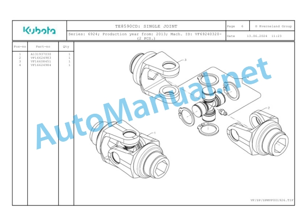 Kubota TE8590CD Parts Manual PDF 2 Kubota TE8590CD Parts Manual PDF-2