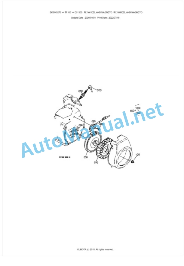 Kubota TF100 Parts Manual PDF BKIDK0267 3 Kubota TF100 Parts Manual PDF BKIDK0267-3