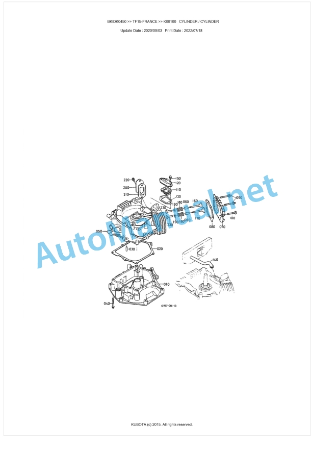 Kubota TF15-FRANCE Parts Manual PDF BKIDK0450 1 Kubota TF15-FRANCE Parts Manual PDF BKIDK0450
