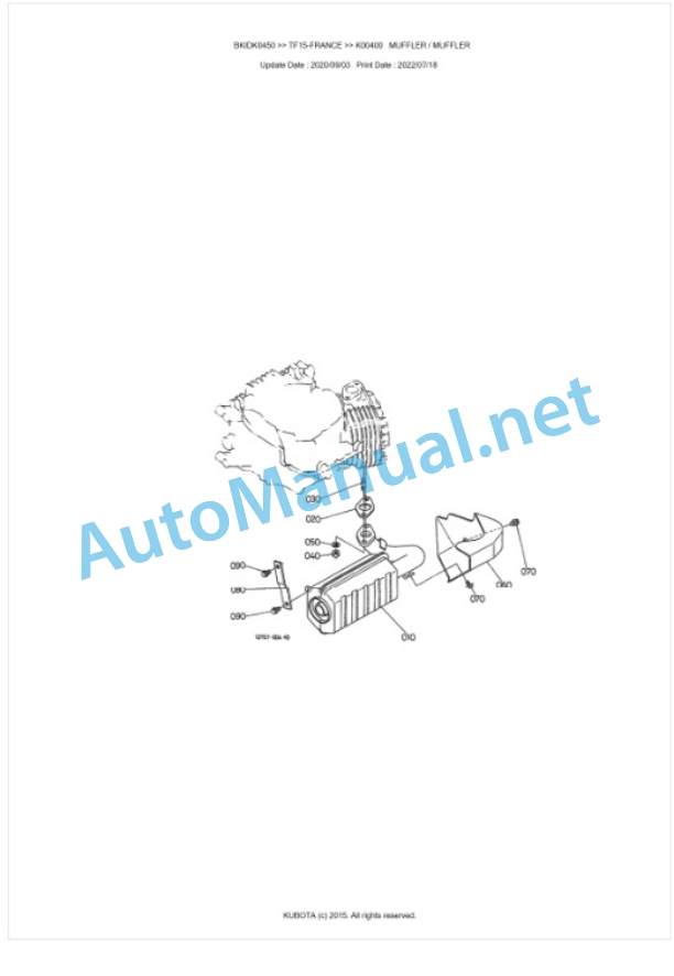 Kubota TF15-FRANCE Parts Manual PDF BKIDK0450 2 Kubota TF15-FRANCE Parts Manual PDF BKIDK0450-2