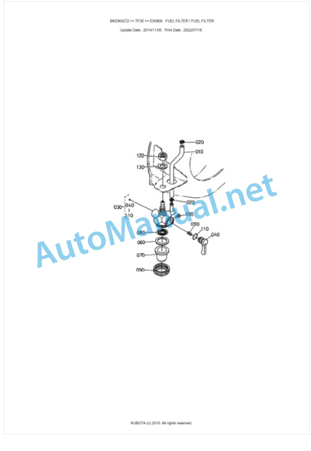 Kubota TF35 Parts Manual PDF BKIDK0272 3 Kubota TF35 Parts Manual PDF BKIDK0272-3