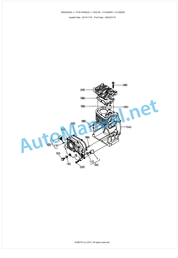Kubota TF40-FRANCE Parts Manual PDF BKIDK0425 1 Kubota TF40-FRANCE Parts Manual PDF BKIDK0425