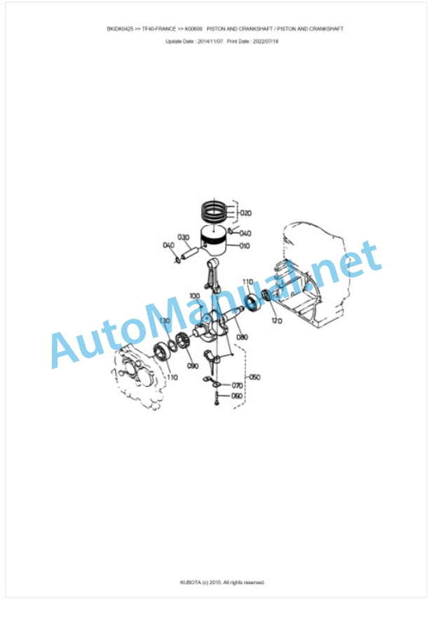 Kubota TF40-FRANCE Parts Manual PDF BKIDK0425 2 Kubota TF40-FRANCE Parts Manual PDF BKIDK0425-2