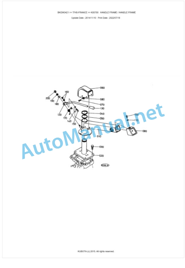 Kubota TF45-FRANCE Parts Manual PDF BKIDK0421 4 Kubota TF45-FRANCE Parts Manual PDF BKIDK0421-4