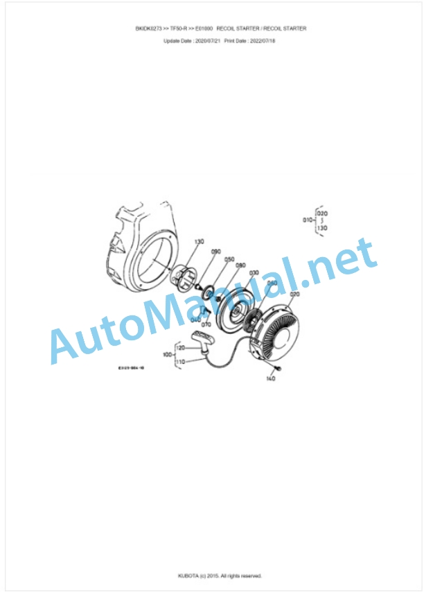 Kubota TF50-R Parts Manual PDF BKIDK0273 3 Kubota TF50-R Parts Manual PDF BKIDK0273-3