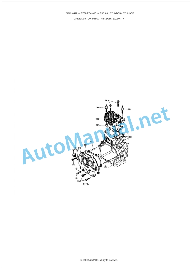 Kubota TF55-FRANCE Parts Manual PDF BKIDK0422 1 Kubota TF55-FRANCE Parts Manual PDF BKIDK0422