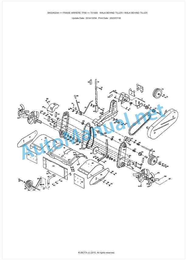 Kubota TF60 Fraise Arriere Parts Manual PDF BKIDA0244 1 Kubota TF60 Fraise Arriere Parts Manual PDF BKIDA0244
