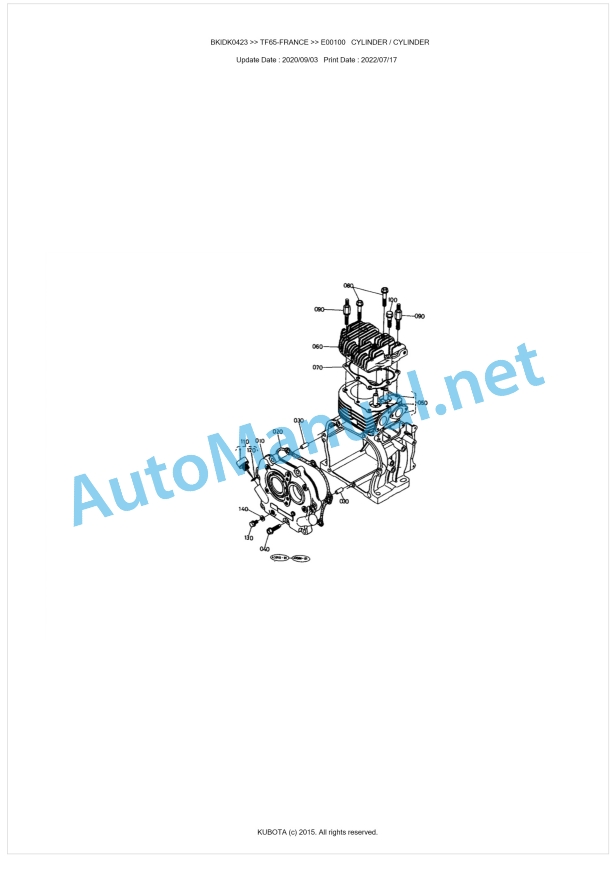 Kubota TF65-FRANCE Parts Manual PDF BKIDK0423 1 Kubota TF65-FRANCE Parts Manual PDF BKIDK0423