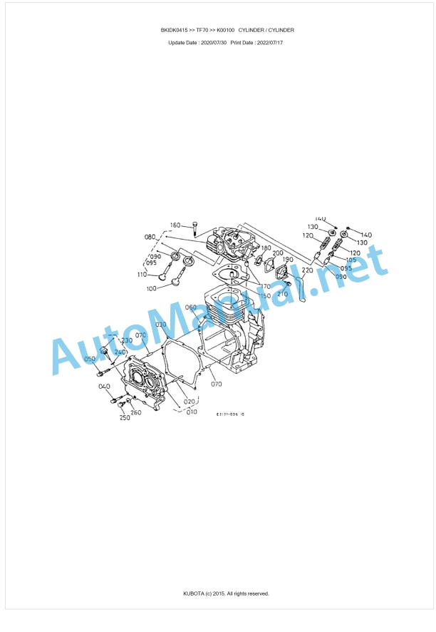Kubota TF70 Parts Manual PDF BKIDK0415 1 Kubota TF70 Parts Manual PDF BKIDK0415