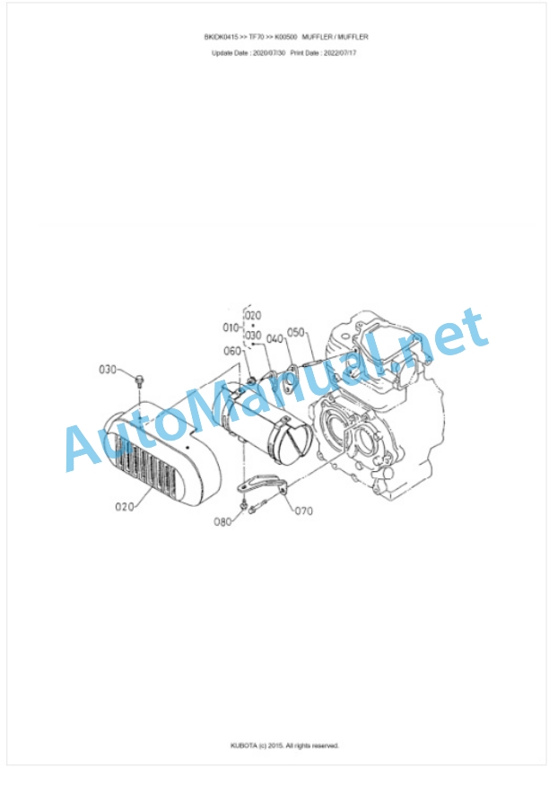 Kubota TF70 Parts Manual PDF BKIDK0415 2 Kubota TF70 Parts Manual PDF BKIDK0415-2