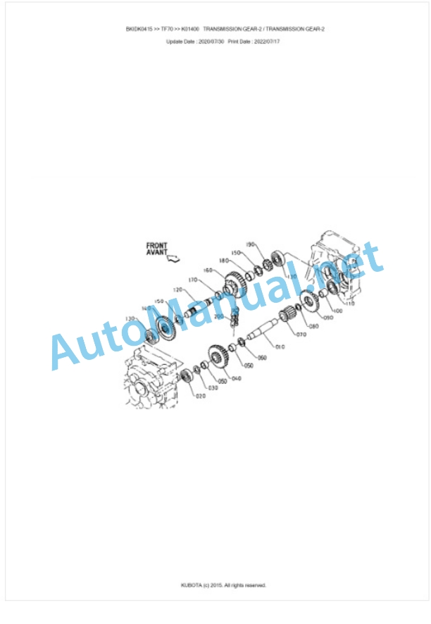 Kubota TF70 Parts Manual PDF BKIDK0415 4 Kubota TF70 Parts Manual PDF BKIDK0415-4