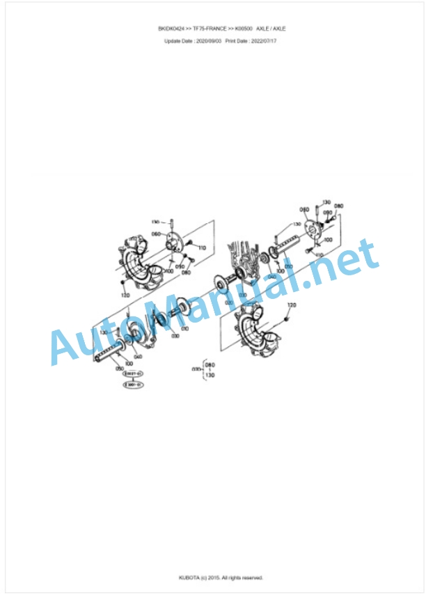 Kubota TF75-FRANCE Parts Manual PDF BKIDK0424 4 Kubota TF75-FRANCE Parts Manual PDF BKIDK0424-4