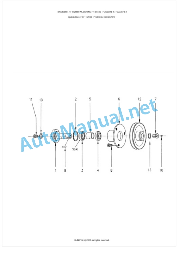 Kubota TG1860 MULCHING Parts Manual PDF BKIDK0484 3 Kubota TG1860 MULCHING Parts Manual PDF BKIDK0484-3