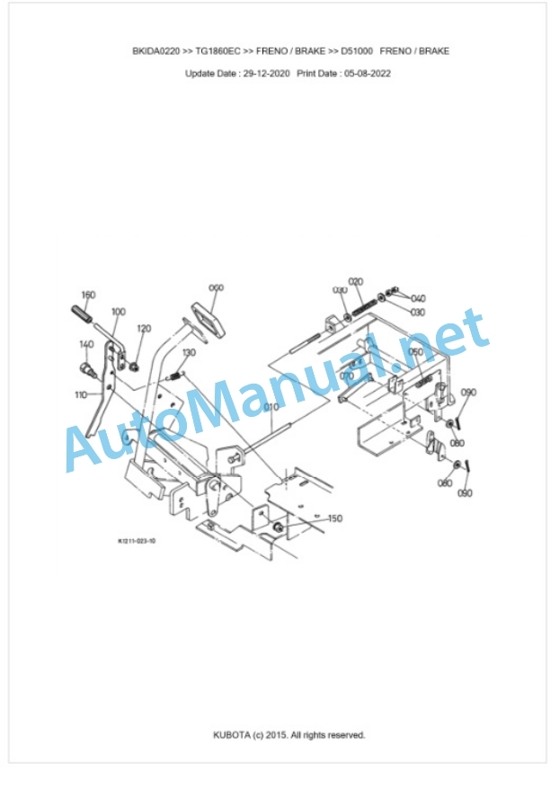 Kubota TG1860EC Parts Manual PDF BKIDA0220 5 Kubota TG1860EC Parts Manual PDF BKIDA0220-5