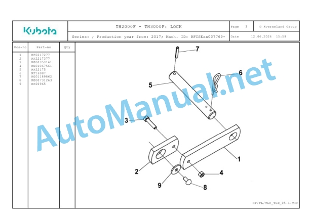 Kubota TH2000F, TH3000F Parts Manual PDF 2 Kubota TH2000F, TH3000F Parts Manual PDF-2