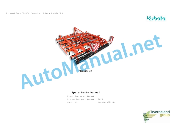 Kubota TH4000F Parts Manual PDF 1 Kubota TH4000F Parts Manual PDF