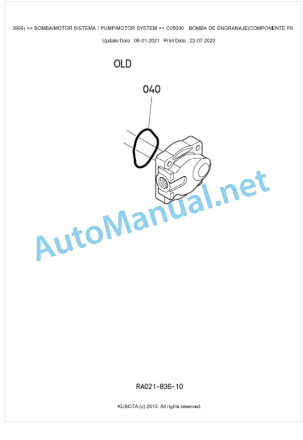 Kubota U10-3 Parts Manual PDF BKIDA0272 3 Kubota U10-3 Parts Manual PDF BKIDA0272-3