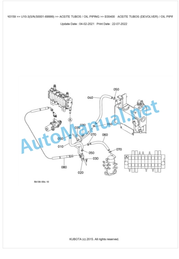 Kubota U10-3 Parts Manual PDF BKIDA5159 4 Kubota U10-3 Parts Manual PDF BKIDA5159-4