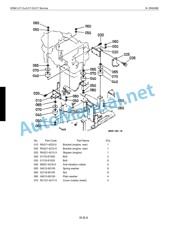 Alternative view of Kubota U17-3a Excavator Workshop Manual PDF