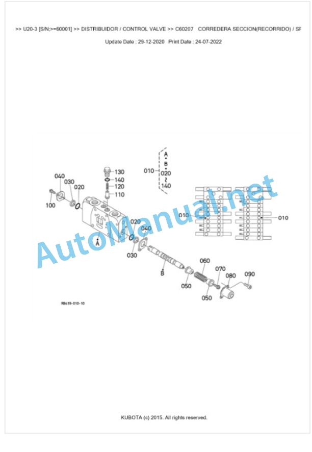 Kubota U20-3 Parts Manual PDF BKIDA0278 3 Kubota U20-3 Parts Manual PDF BKIDA0278-3
