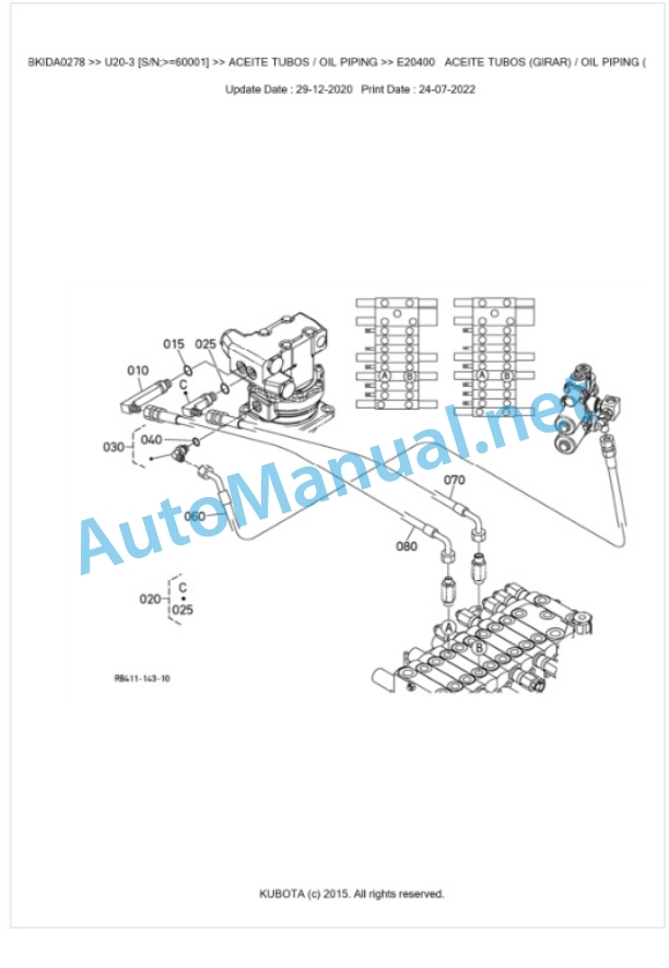 Kubota U20-3 Parts Manual PDF BKIDA0278 4 Kubota U20-3 Parts Manual PDF BKIDA0278-4