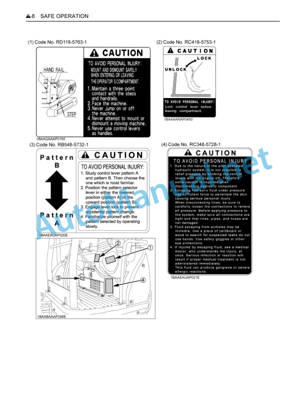 Alternative view of Kubota U25-3S Excavator Operators Manual PDF