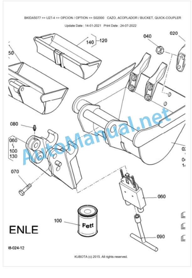 Kubota U27-4 Parts Manual PDF BKIDA5077 5 Kubota U27-4 Parts Manual PDF BKIDA5077-5