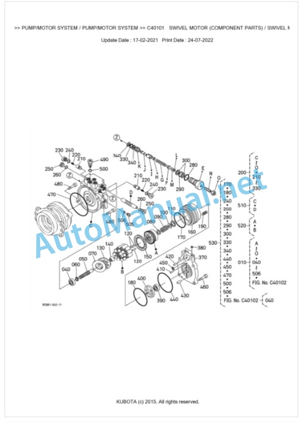 Kubota U30-6 Parts Manual PDF BKIDA5181 3 Kubota U30-6 Parts Manual PDF BKIDA5181-3