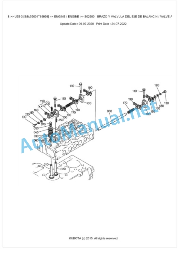 Kubota U35-3 Parts Manual PDF BKIDK0488 2 Kubota U35-3 Parts Manual PDF BKIDK0488-2