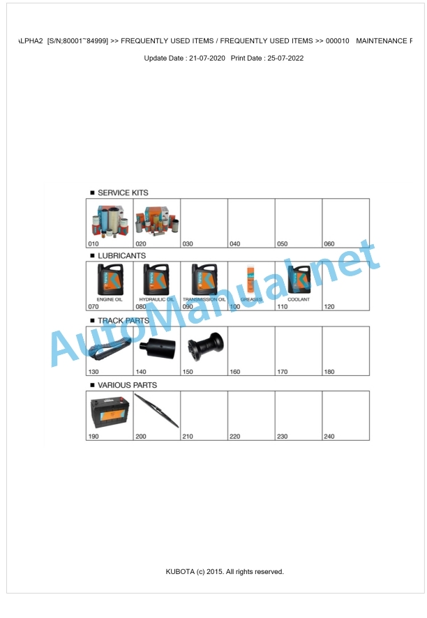 Kubota U35-3ALPHA2 Parts Manual PDF BKIDK0653 1 Kubota U35-3ALPHA2 Parts Manual PDF BKIDK0653